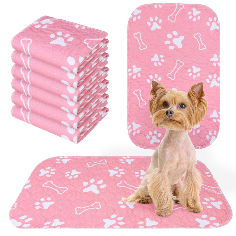 BEAUTYZOO 6-pack washable pee pads show absorbent surface for quick cleanup.