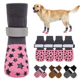 BEAUTYZOO anti-slip dog socks provide secure grip on slick floors for confident indoor adventures.