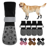 BEAUTYZOO anti-slip dog socks on hardwood floor for secure traction