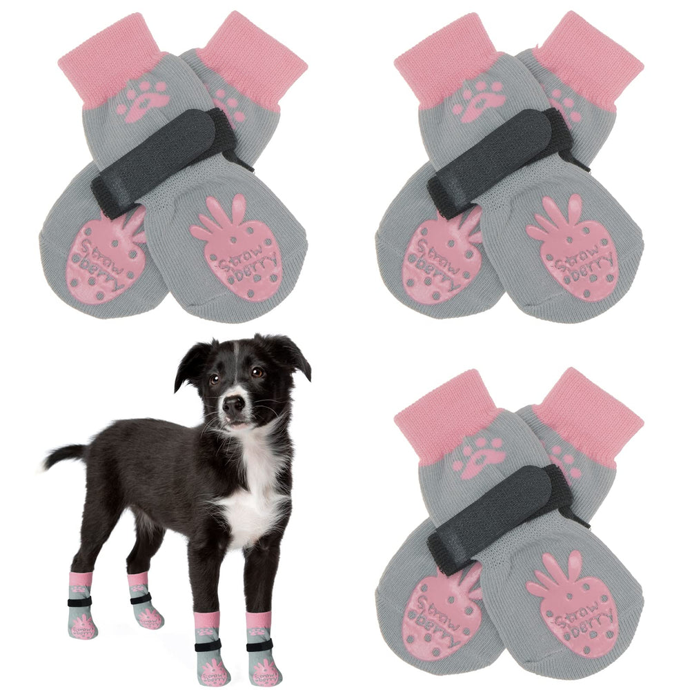 BEAUTYZOO anti-slip dog socks provide paw protection with enhanced floor grip for hardwood surfaces.