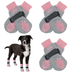 BEAUTYZOO anti-slip dog socks provide paw protection with enhanced floor grip for hardwood surfaces.