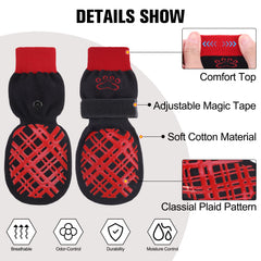 BEAUTYZOO calcetines para perros con correa ajustable para mejor fijación.