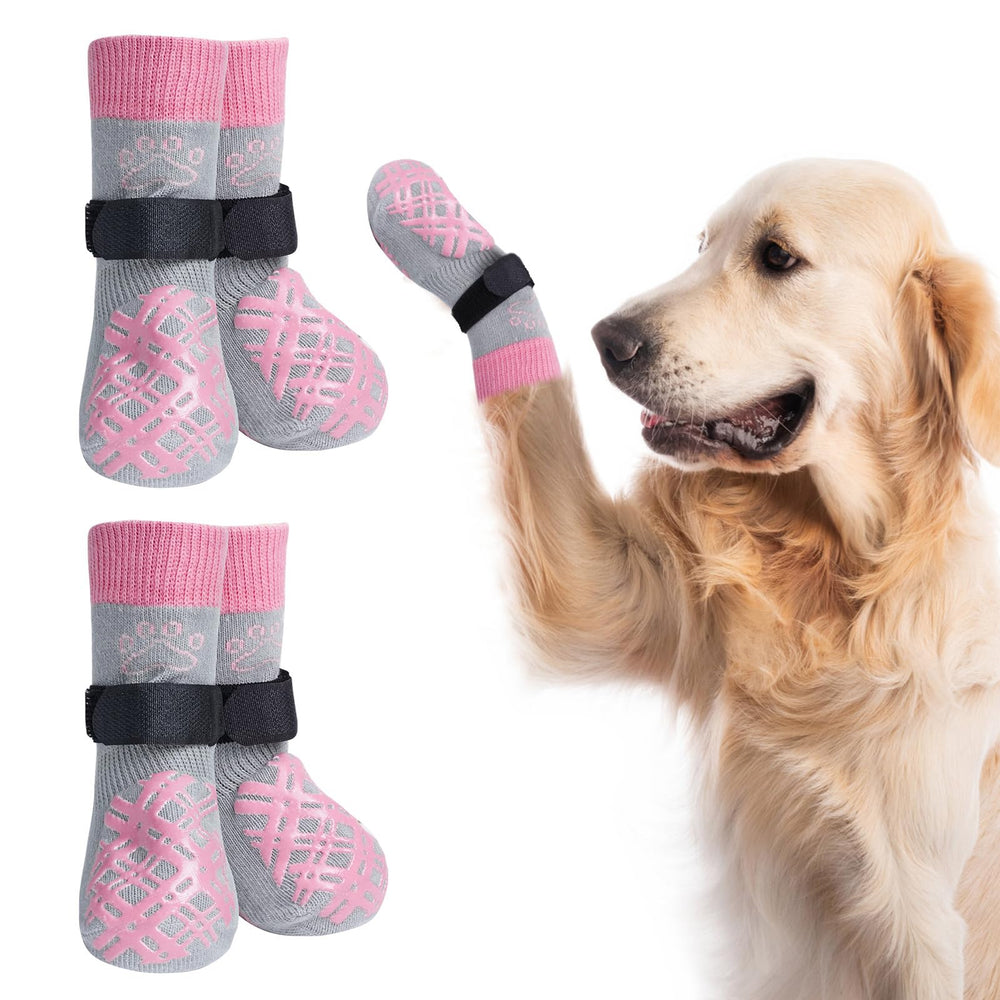 BEAUTYZOO calcetines para perros antideslizantes, vista frontal, mejor tracción en interiores