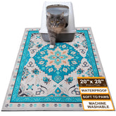 BEAUTYZOO Cat Litter Mat front blue view reduces litter tracking around the home