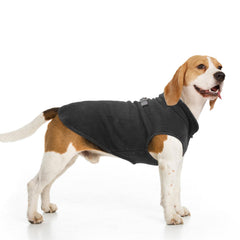 BEAUTYZOO dog fleece vest front view keeps small dogs warm during chilly walks.
