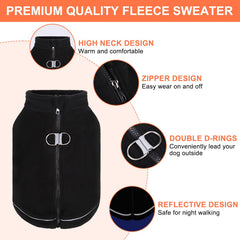 BEAUTYZOO dog fleece vest with reflective strips boosts nighttime visibility.