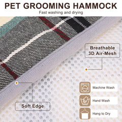 BEAUTYZOO dog grooming hammock beige adjustable strap for customizable comfort