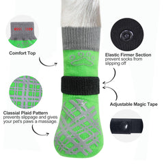 BEAUTYZOO dog socks adjustable strap showing secure fit to prevent loss.