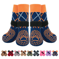 BEAUTYZOO dog socks with anti-slip bottom grippers for secure indoor traction.