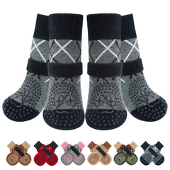 BEAUTYZOO dog socks with anti-slip bottom for confident steps on slick hardwood floors.