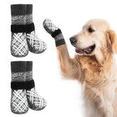 BEAUTYZOO dog socks with double-side anti-slip grip help protect hardwood floors.