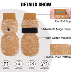 BEAUTYZOO paw protector socks show elastic rib top for secure fit.