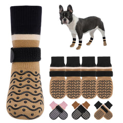 BEAUTYZOO Dog Socks with grippers provide traction on slick floors for confident movement.
