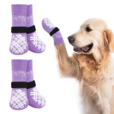 BEAUTYZOO dog socks non-slip traction for secure grip on hardwood floors.