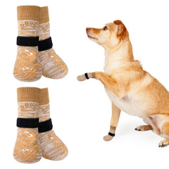 BEAUTYZOO dog socks 4-pack laid flat for easy sizing and paw protection