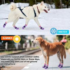BEAUTYZOO dog socks on paw illustrating comfortable stretch and breathable fabric.