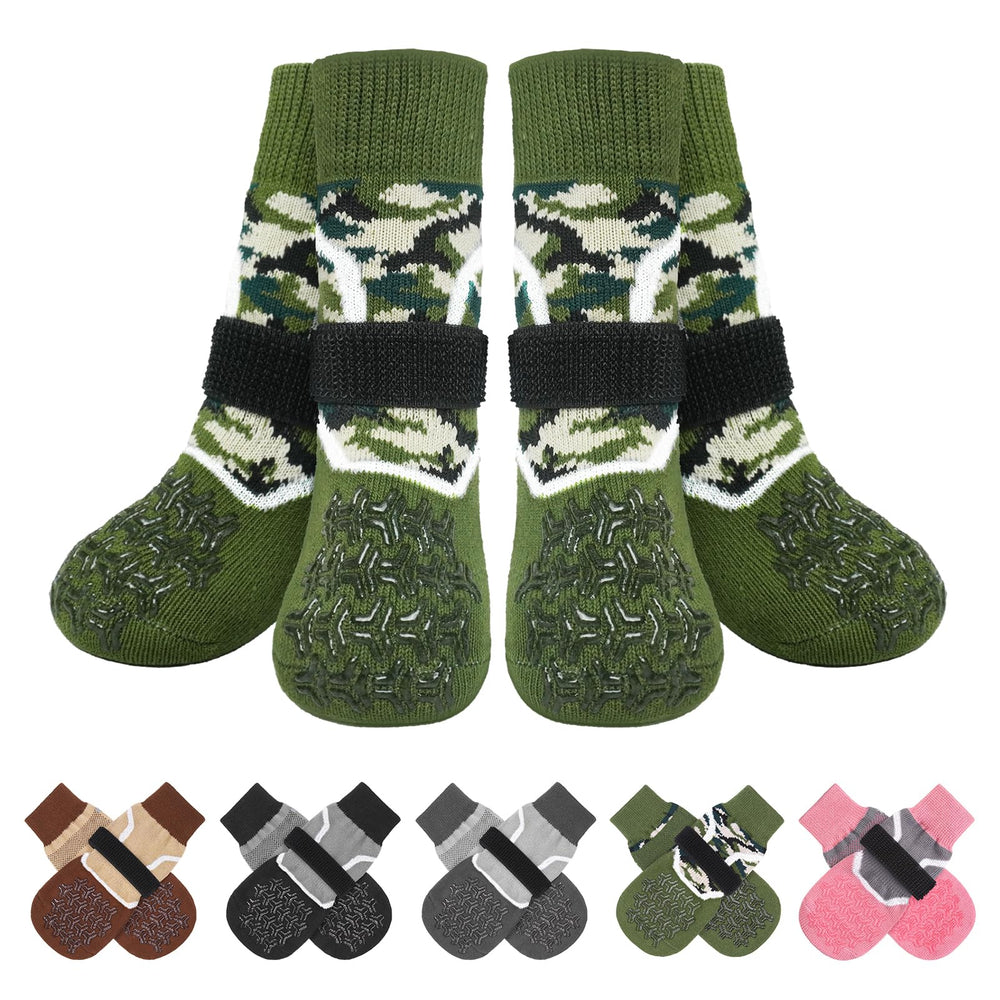 BEAUTYZOO Dog Socks two pairs provide reliable paw protection on hardwood floors