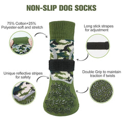 BEAUTYZOO dog socks warm-cozy rib-knit material keeps paws comfortable outdoors.