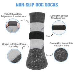 BEAUTYZOO warm-knit dog socks keep paws cozy outdoors