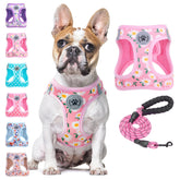 BEAUTYZOO floral pattern dog harness for comfortable daily wear.