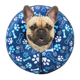 BEAUTYZOO inflatable dog cone front view navy blue supports safe post-surgery healing