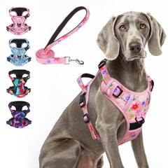 BEAUTYZOO No Pull Harness with overhead-free 3-snap buckles for easy on-off walks.