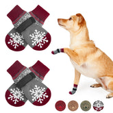 BEAUTYZOO non-slip dog socks with grip dots show traction on hardwood floors.