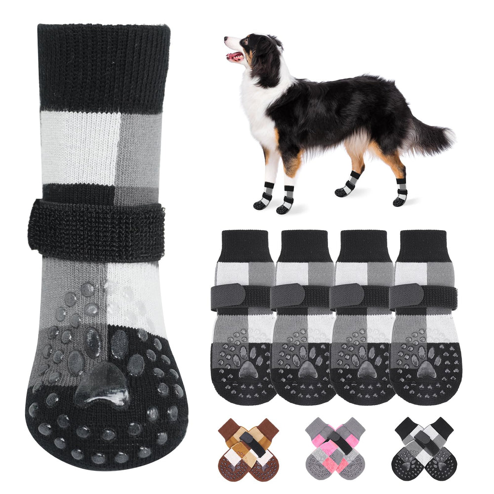 BEAUTYZOO non-slip dog socks provide floor grip for safer indoor traction.