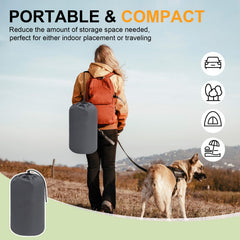 BEAUTYZOO outdoor dog bed with carry bag demonstrates portable camping comfort.