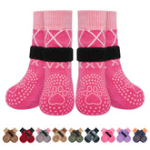 BEAUTYZOO pink dog socks packaging highlights color options for paw protection