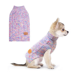 Beautyzoo small dog sweater front view shows cozy turtleneck warmth for chilly outings.