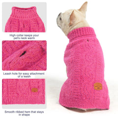 BEAUTYZOO Small Dog Sweater worn by dog on a walk for warmth
