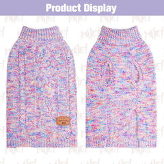 BEAUTYZOO Rainbow Pink back view highlights soft knit and relaxed fit for small dogs.