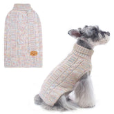 BEAUTYZOO small dog sweater with turtleneck gradient beige keeps dogs warm on chilly walks.