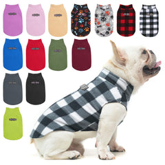 BEAUTYZOO Small Dog Sweater Vest front view shows cozy fleece warmth for winter walks