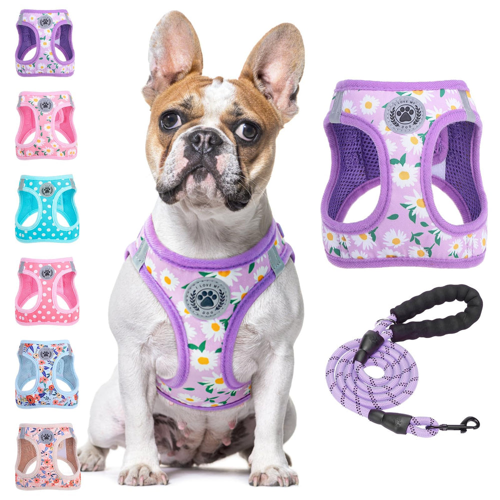 BEAUTYZOO Step-in floral-pattern harness close-up for comfortable daily walks