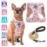 BEAUTYZOO Step-In Harness floral-pattern close-up for stylish daily walks.