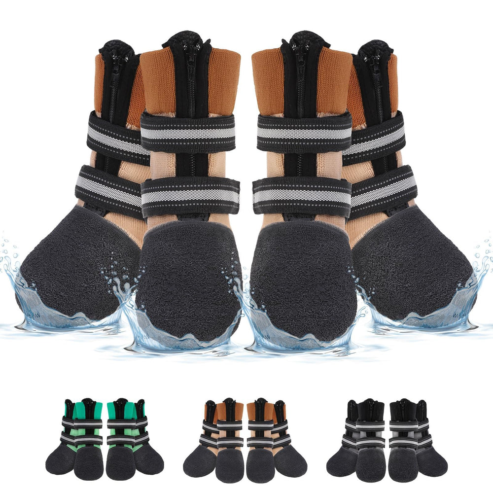 beautyzoo waterproof dog shoes for winter shield paws during wet outdoor walks.