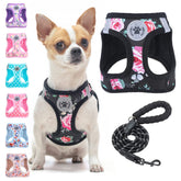 BEAUTYZOO step-in harness front view with floral pattern for stylish, safe everyday walks