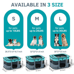 BEBANG puppy playpen grey assembled with roomy interior for pets.