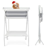 Beberoad Pets 2in1 dog bath tub folded for compact storage and portability.