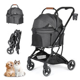 Beberoad Pets T3 unfolded view shows a lightweight stroller for small pets