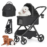 Beberoad Pets X-5 stroller in black shows ergonomic handle for comfortable walks.
