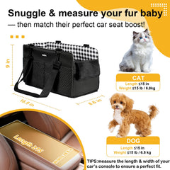Becivi console dog seat soft pillow adds plush comfort on car trips.