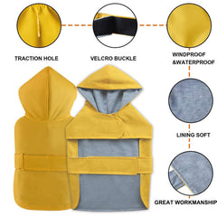 BECNBEAU dog raincoat adjustable strap enables quick on-off fit