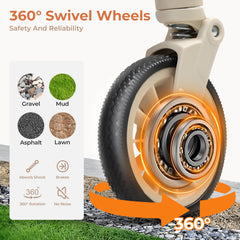 BeComfee stroller folded with one-click fold for easy storage.