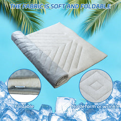 BECROWM dog cooling mat fabric closeup shows breathable material