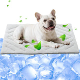 BECROWM dog cooling mat folded for easy transport and storage