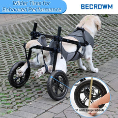 BECROWM dog wheelchair lightweight durable materials enable easy travel and quick setup.