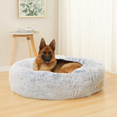Bedfolks extra large dog bed with soft fur for plush lounging